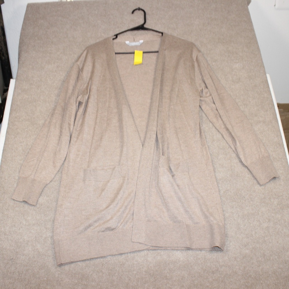 Members Mark Luxury Premier Collection Cashmere Blend Cardigan Tan Small